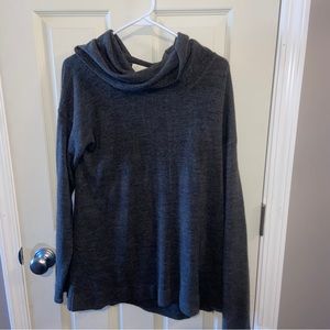 Debbie Morgan womens cowl neck sweater  large charcoal gray.